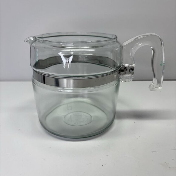 Vintage PYREX Glass Coffee Pot Replacement Pot Only Stainless Band 7756 POT ONLY - Picture 1 of 10